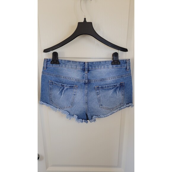 Women's Forever 21 Denim Cut Off Jeans Shortie Shorts - Picture 2 of 4